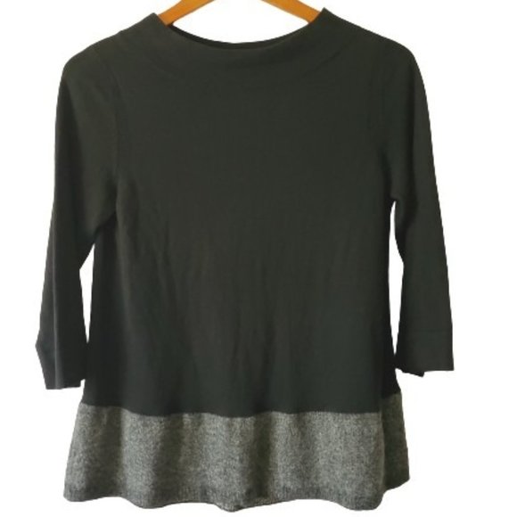 Anthropologie Angel Of The North Evi Cashmere Blend Black Pullover Sweater Small - Picture 2 of 13